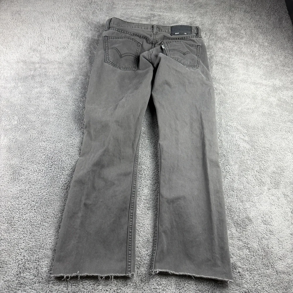 Levis 514 Straight Leg Jeans Mens 26x25.5 Gray Low Rise‎ 100% Cotton Raw Hem - Picture 11 of 15